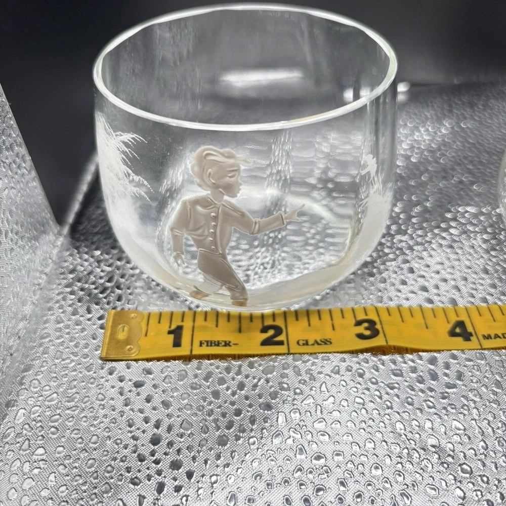 VTG Mary Gregory Style White Enamel Glass Creamer & Sugar Bowl Set Pristine Set